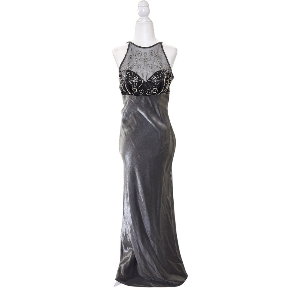 Vintage Morgan and Co Womens Y2k Beaded Gown‎ Maxi Dress Fairy Grunge Formal